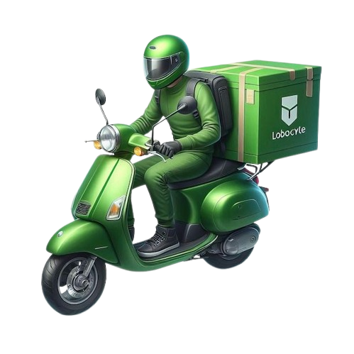 une moto verte avec une boîte verte qui dit kkg sur elle image premium générée à base d ia 1 removebg preview